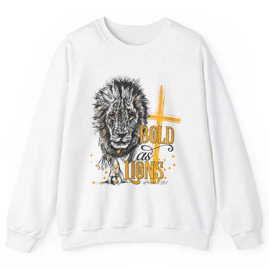 Bold As Lion Of Judah Bible Verse Christian Faith Religious Unisex Crewneck Sweatshirt