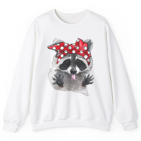 Bandana Racoon Baby Trashed Racoon Panda Lovers Gift Unisex Crewneck Sweatshirt