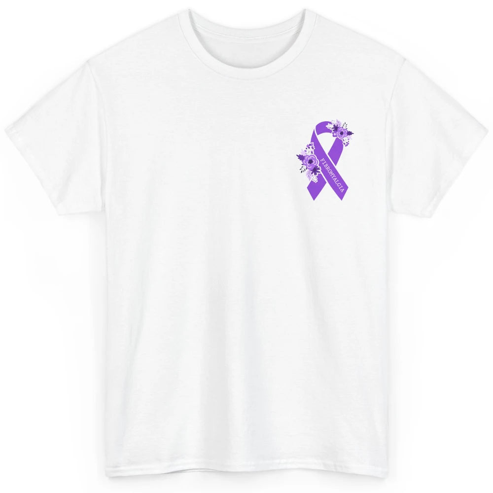 Fibromyalgia Awareness Support Purple Ribbon Pocket Size Classic Unisex T-Shirt