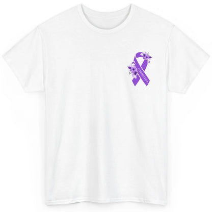 Fibromyalgia Awareness Support Purple Ribbon Pocket Size Classic Unisex T-Shirt