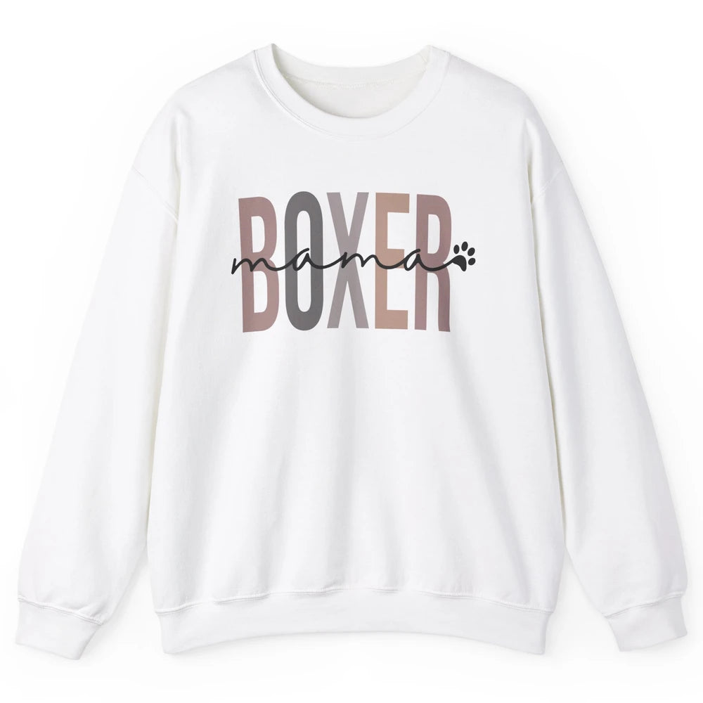 Boxer Mama Best Boxer Mom Retro Dog Mom Mother's Day Gift Unisex Crewneck Sweatshirt