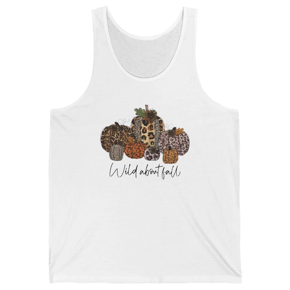 Leopard Pumpkin Patch Wild About Fall Thanksgiving Halloween Unisex Jersey Tank