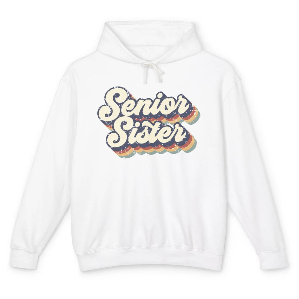 Retro Senior Sister Class Of 2022 Graduate Sister Gift Unisex Lightweight Hoodie