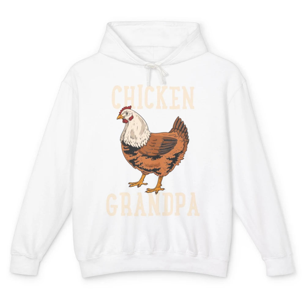 Retro Chicken Grandpa Funny Grandfather Vintage Farm Animal Unisex Lightweight Hoodie