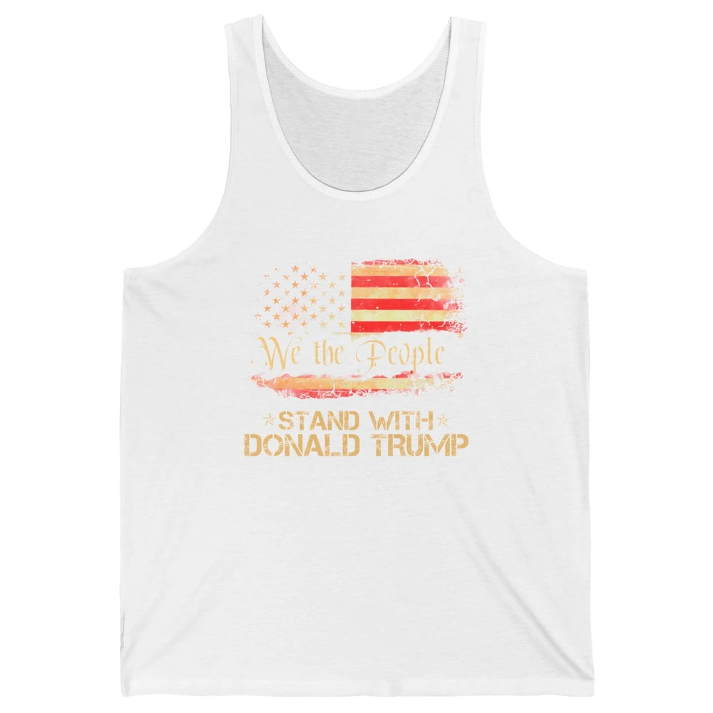 Retro US Flag We The People Stand With Donald Trump Return Unisex Jersey Tank