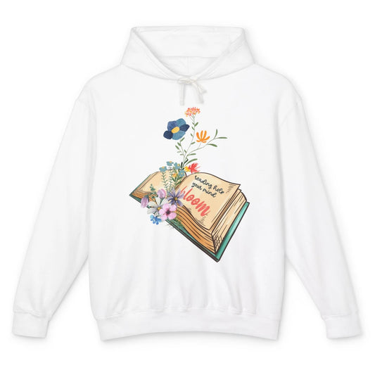 Retro Wildflowers Book Floral Reading Bookworm Teacher Gift Unisex Lightweight Hoodie