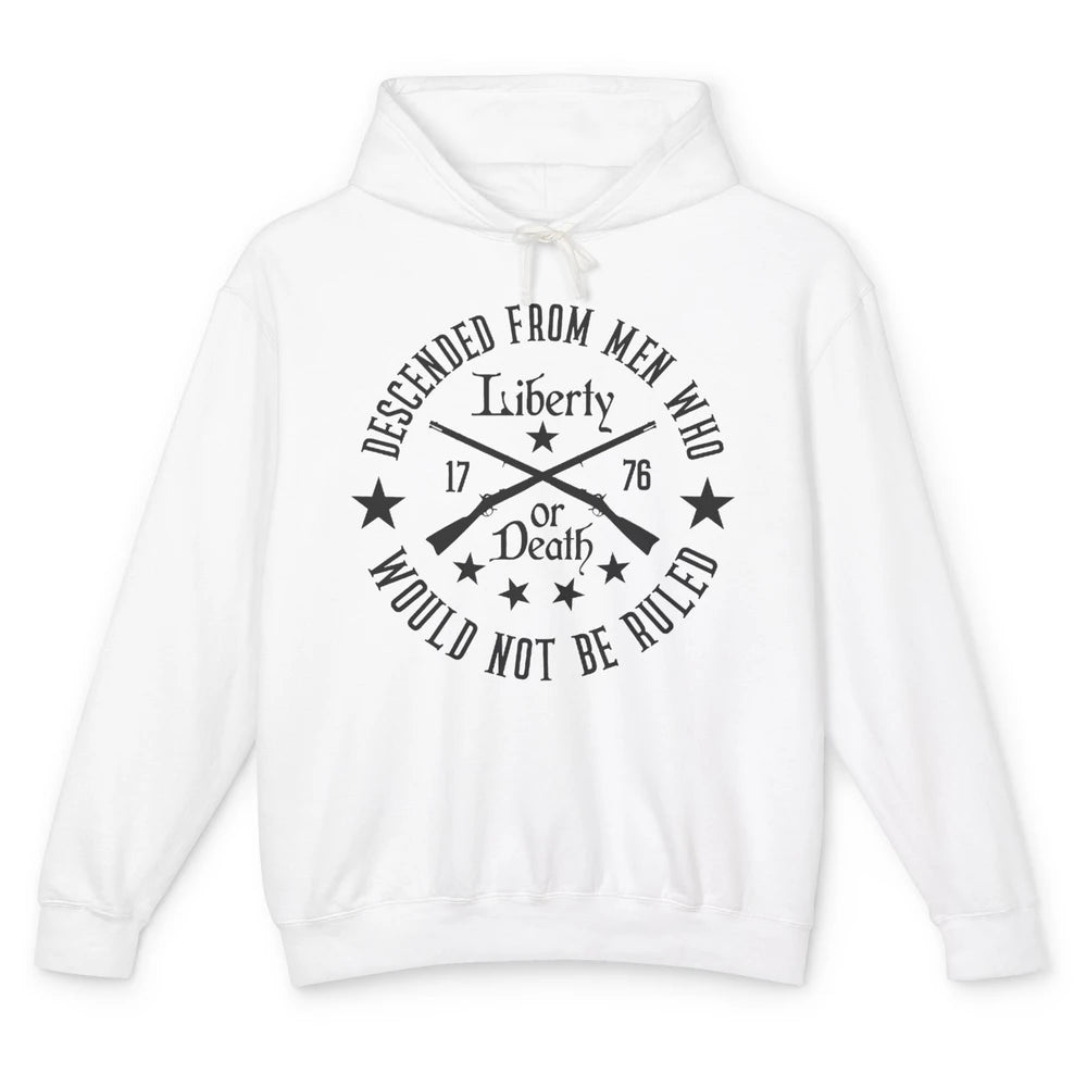 US Patriot Descended From Men Who Not Be Ruled 2nd Amendment Unisex Lightweight Hoodie