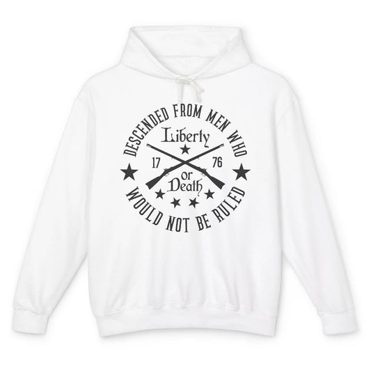 US Patriot Descended From Men Who Not Be Ruled 2nd Amendment Unisex Lightweight Hoodie