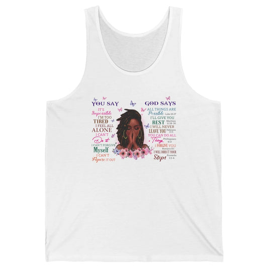 Black Girl God Says I Am Afro Woman African American Women Unisex Jersey Tank