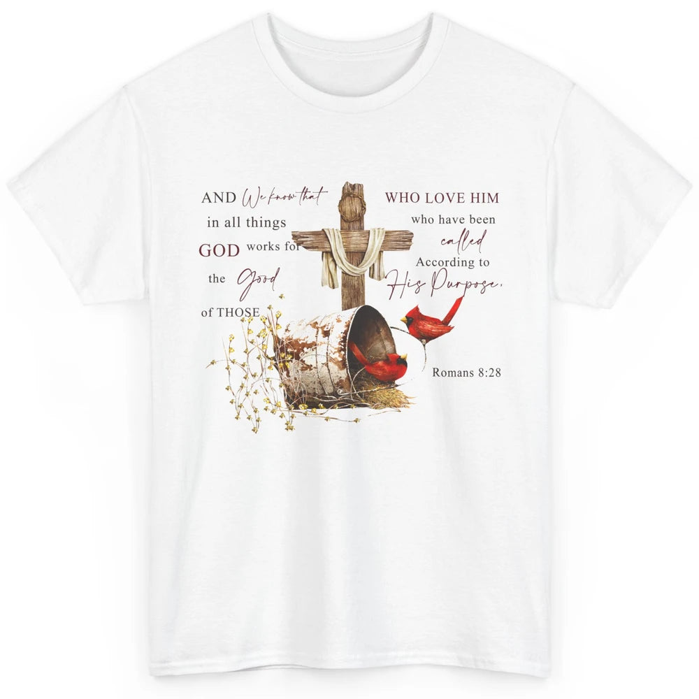 Cardinals Jesus Cross God Works For The Good Christian Gift Classic Unisex T-Shirt