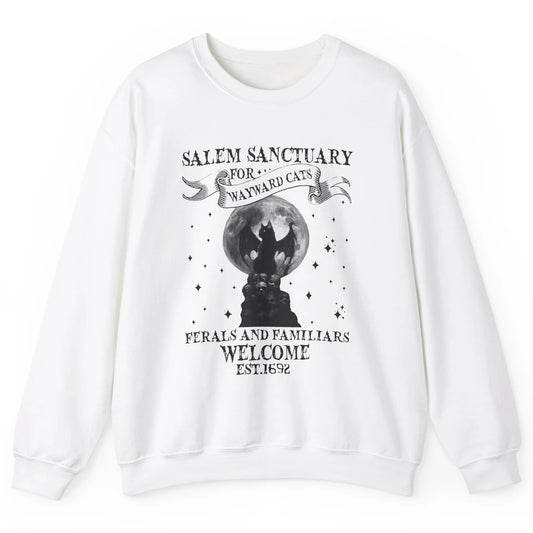 Witch Cat Salem Sanctuary Witch City Halloween Gothic Cat Unisex Crewneck Sweatshirt