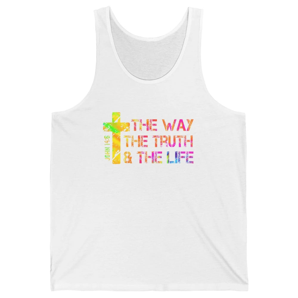 Way Truth Life Bible Verse Cross Christian Jesus God Faith Unisex Jersey Tank