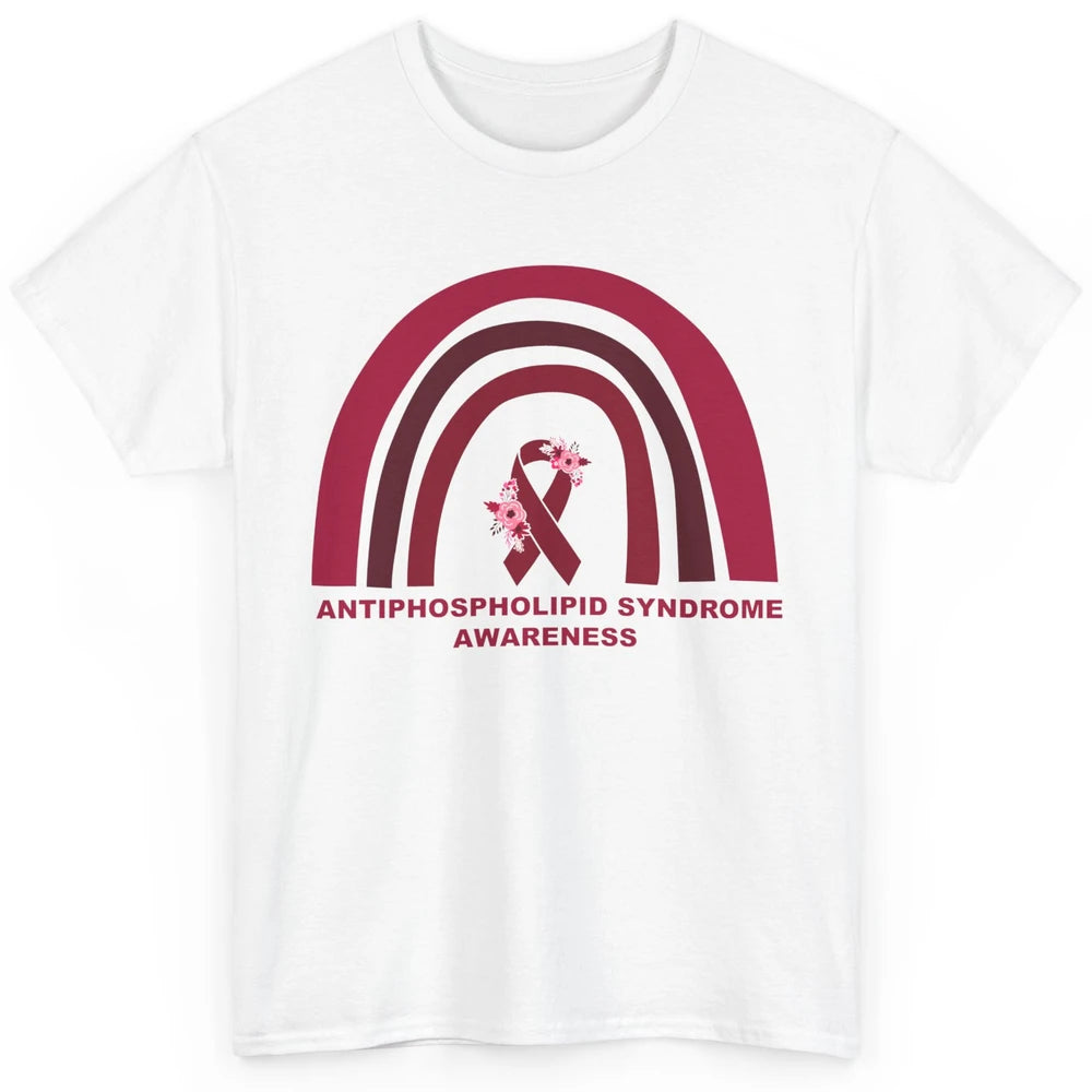 Antiphospholipid Syndrome Awareness APS Burgundy Rainbow Classic Unisex T-Shirt