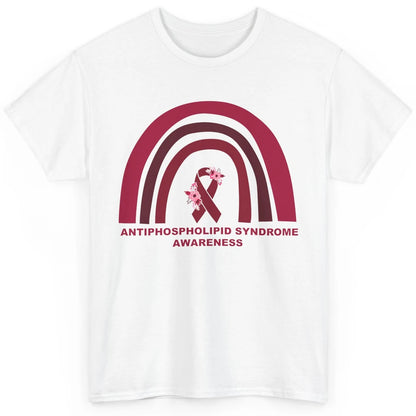 Antiphospholipid Syndrome Awareness APS Burgundy Rainbow Classic Unisex T-Shirt