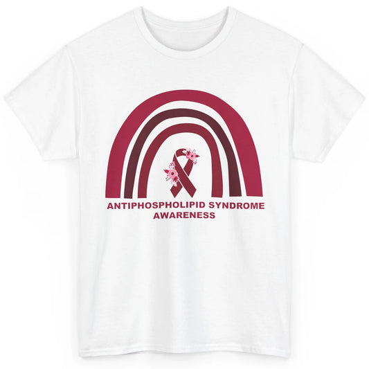 Antiphospholipid Syndrome Awareness APS Burgundy Rainbow Classic Unisex T-Shirt