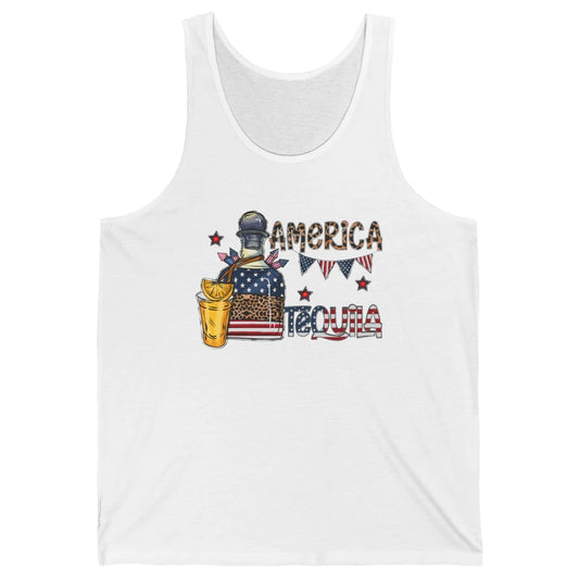 America Tequila Leopard Western Country 4th Of July Party Unisex Jersey Tank