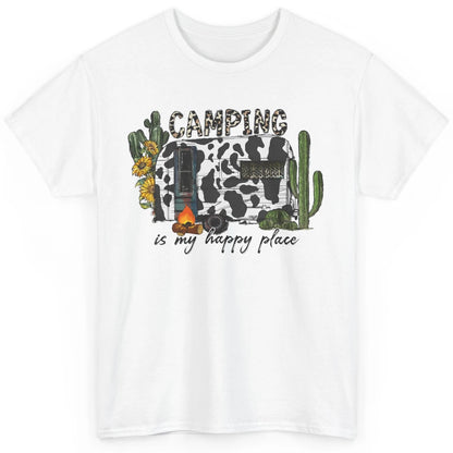 Desert Cactus Cowhide Camping Trailer Western Country Camper Classic Unisex T-Shirt