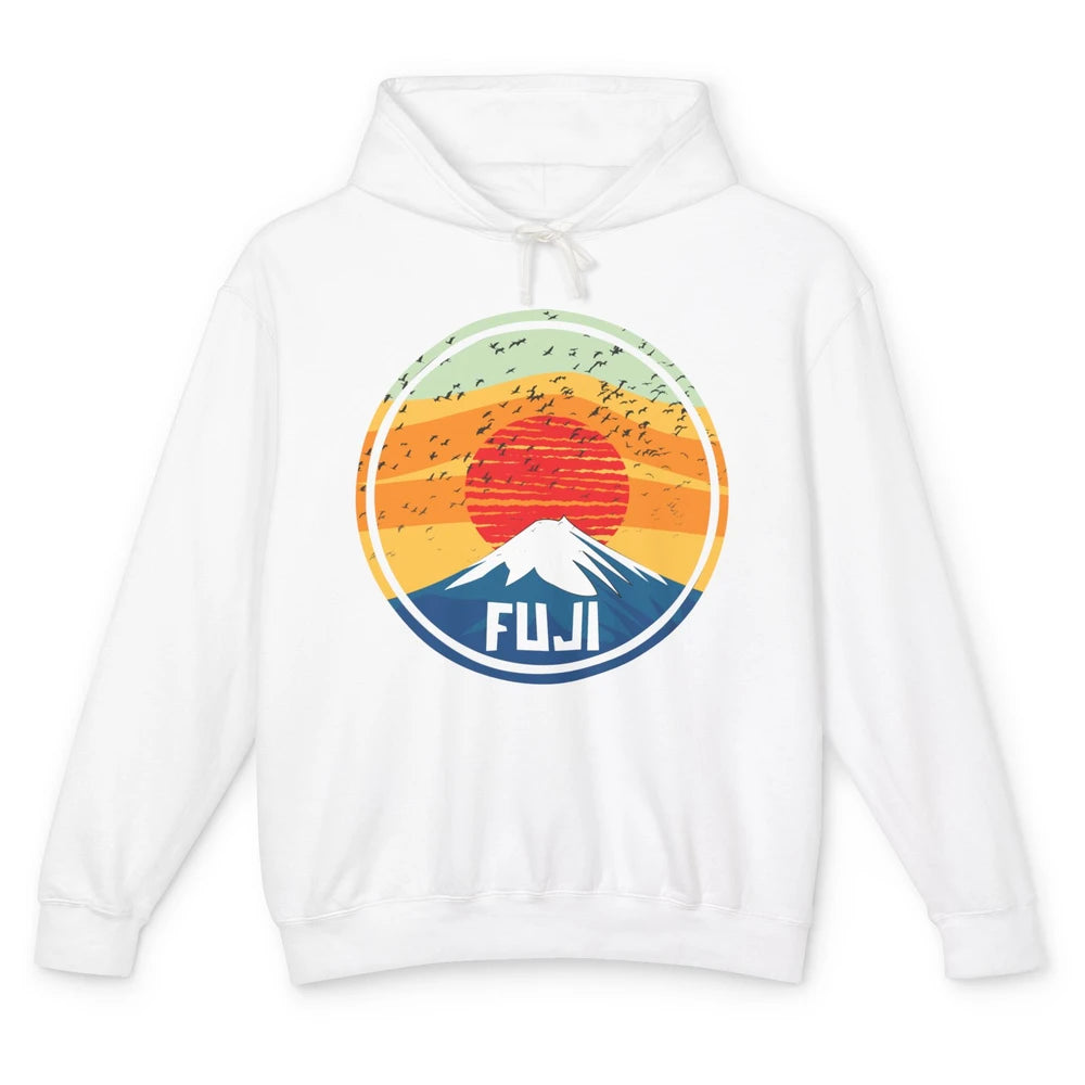 Vintage Sunset Mount Fuji The Highest Mountain In Japan Unisex Lightweight Hoodie