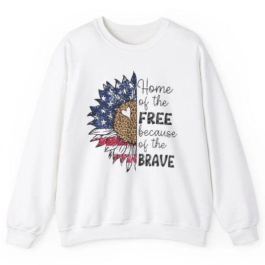 Sunflower 4th Of July Home Of The Free Because Of The Brave Unisex Crewneck Sweatshirt