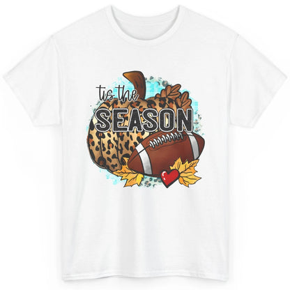 Leopard Football Pumpkin Tis The Season Fall Leaves Autumn Classic Unisex T-Shirt