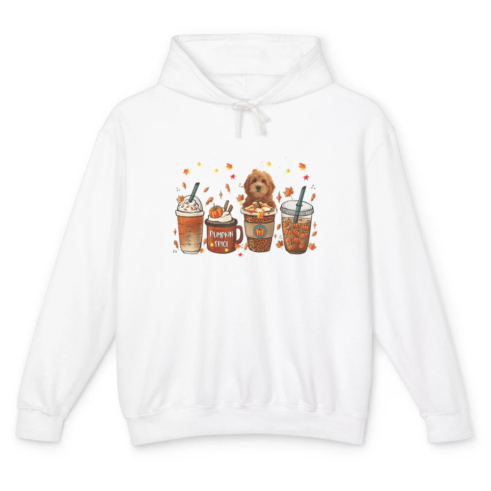 Golden Doodle Dog Fall Coffee Pumpkin Spice Dog Thanksgiving Unisex Lightweight Hoodie