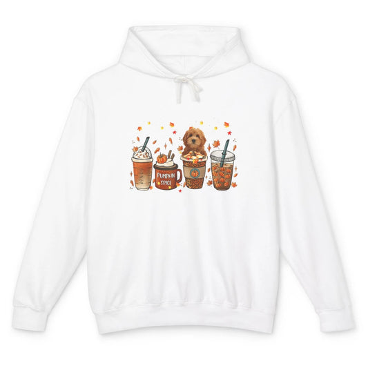 Golden Doodle Dog Fall Coffee Pumpkin Spice Dog Thanksgiving Unisex Lightweight Hoodie