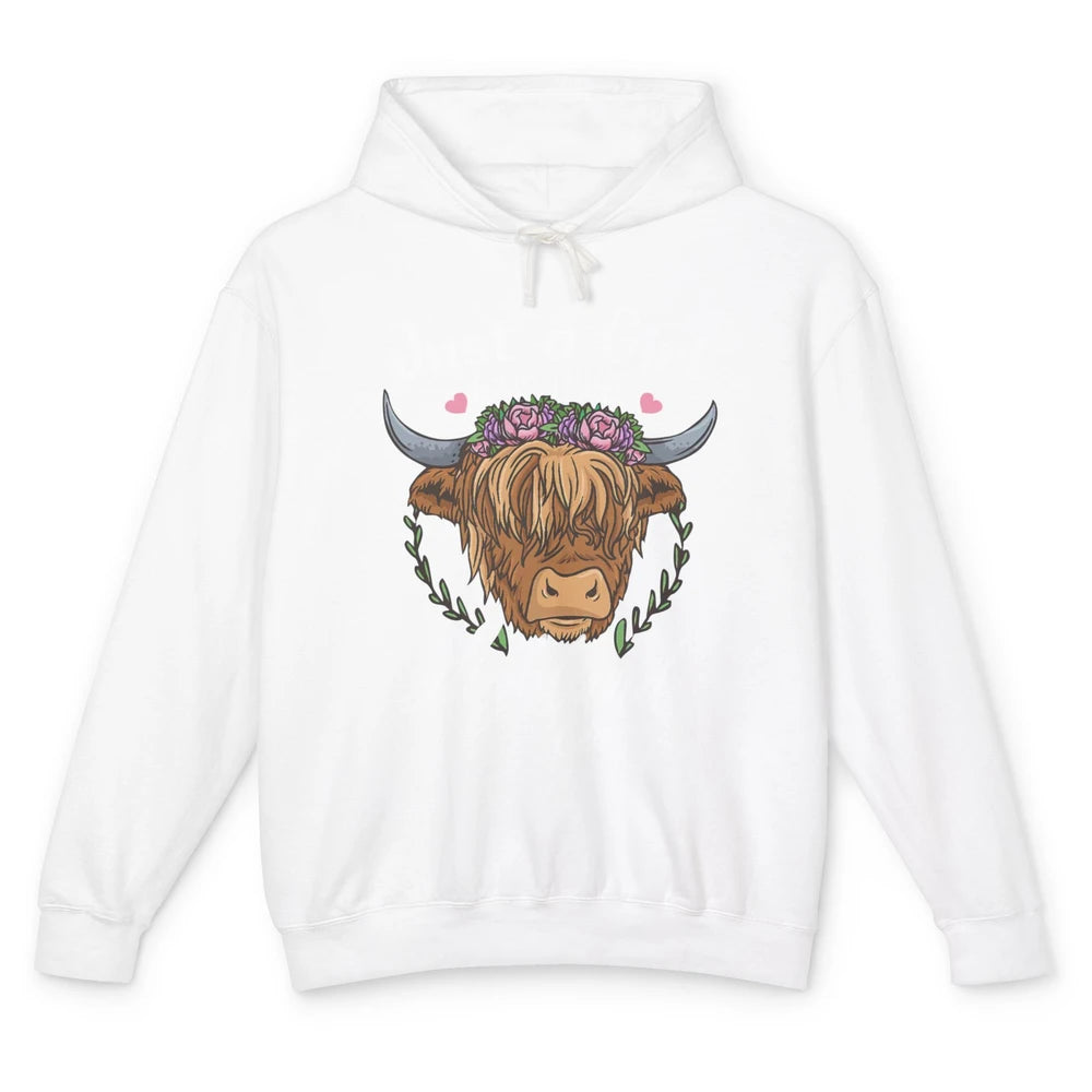 Just A Girl Who Loves Highland Cows Scottish Western Country Unisex Lightweight Hoodie