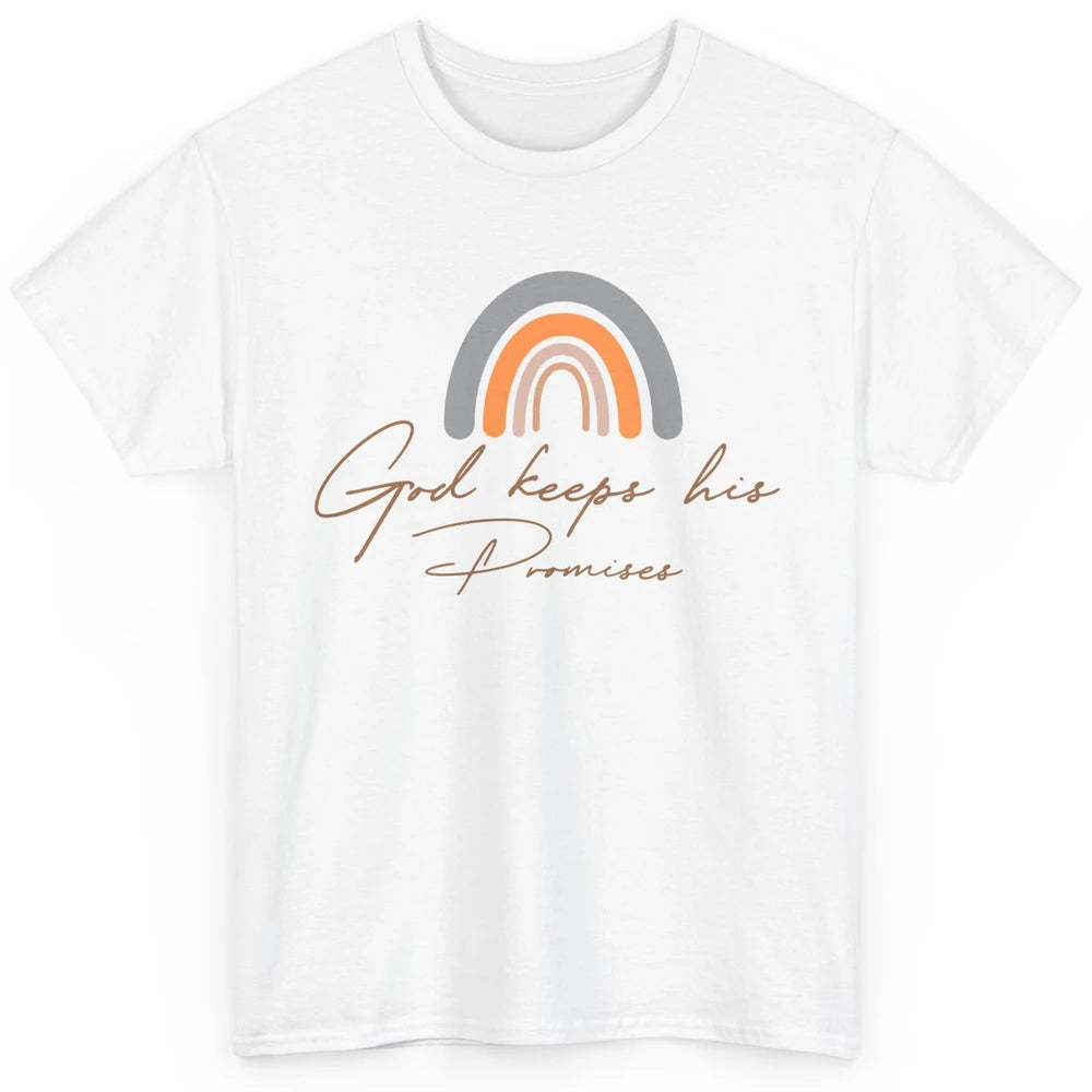 Boho Rainbow God Keeps His Promises Christian Religious Classic Unisex T-Shirt