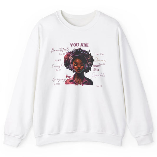 Black Girl Christian God Says I Am Bible Verse Religious Unisex Crewneck Sweatshirt