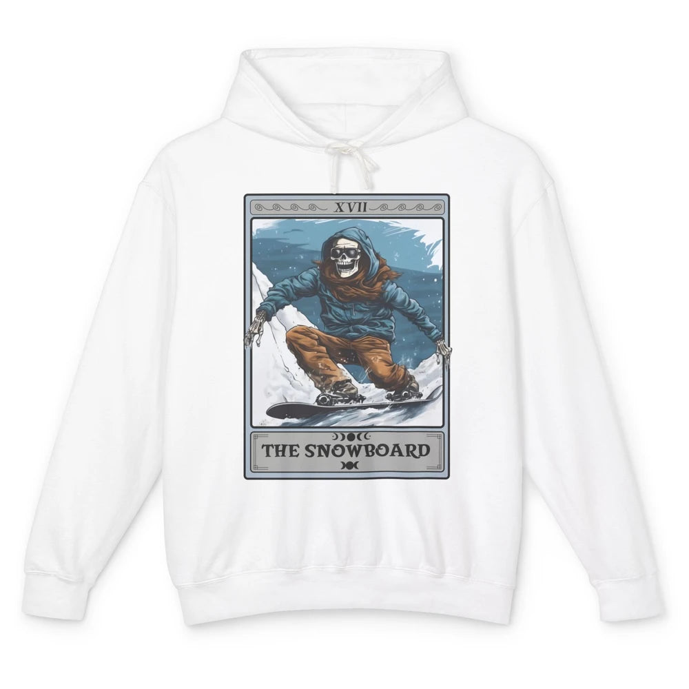 Skeleton The Snowboard Tarot Card Halloween Snowboarder Life Unisex Lightweight Hoodie