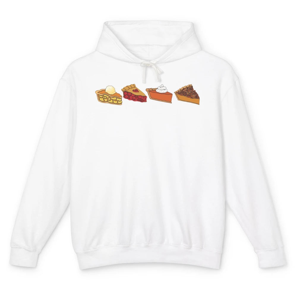 Retro Thanksgiving Pies Pumpkin Pie Pecan Pie Apple Pie Fall Unisex Lightweight Hoodie