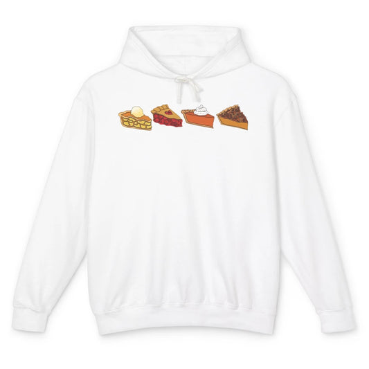 Retro Thanksgiving Pies Pumpkin Pie Pecan Pie Apple Pie Fall Unisex Lightweight Hoodie