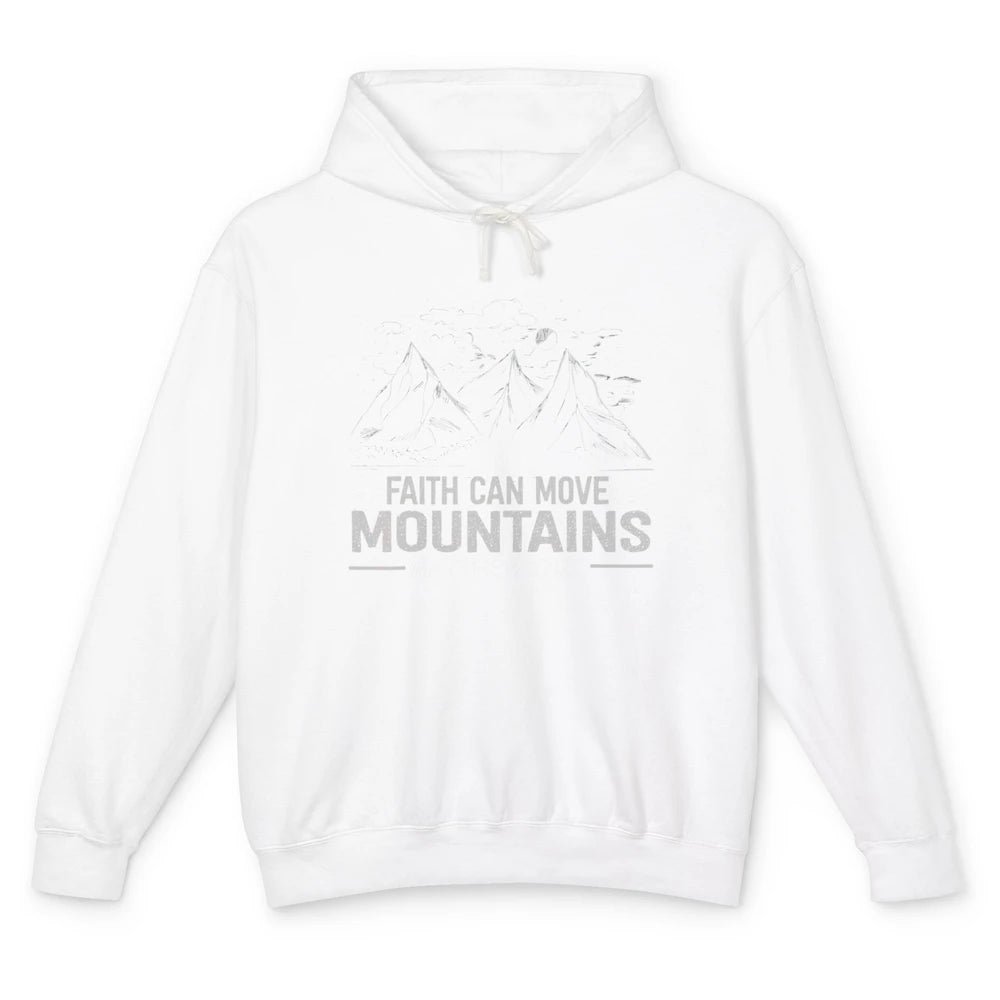 Vintage Faith Move Mountains Bible Verse Jesus Christian God Unisex Lightweight Hoodie