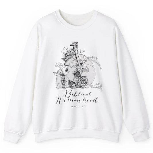 Biblical Womanhood Skull Floral Bible God Women Feminism Unisex Crewneck Sweatshirt