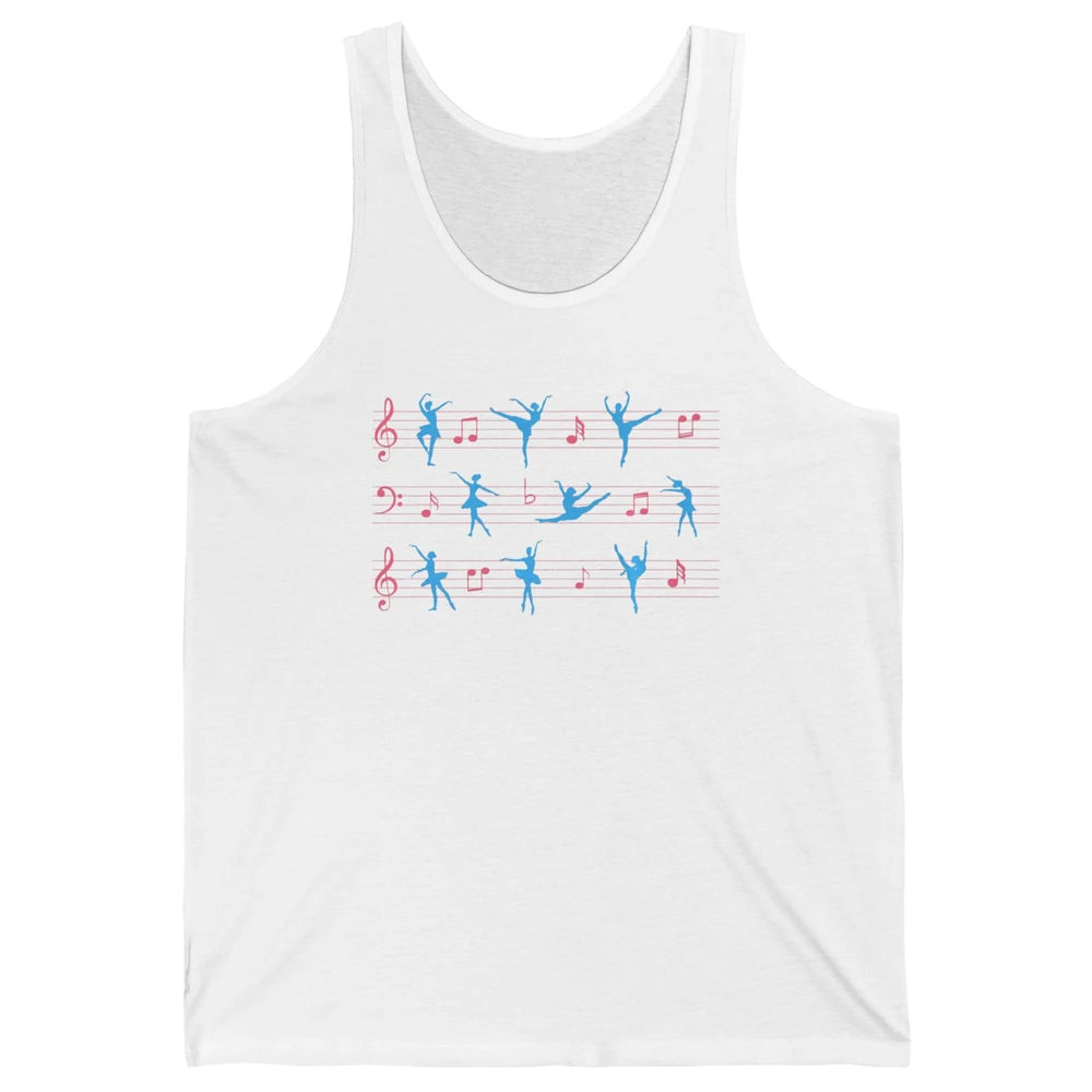 Ballet Dancer Ballerina Pointer Feet Musical Notes Dancing Unisex Jersey Tank