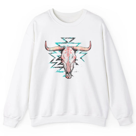 Boho Bull Skull Aztec Rodeo Desert Spirit Western Country Unisex Crewneck Sweatshirt