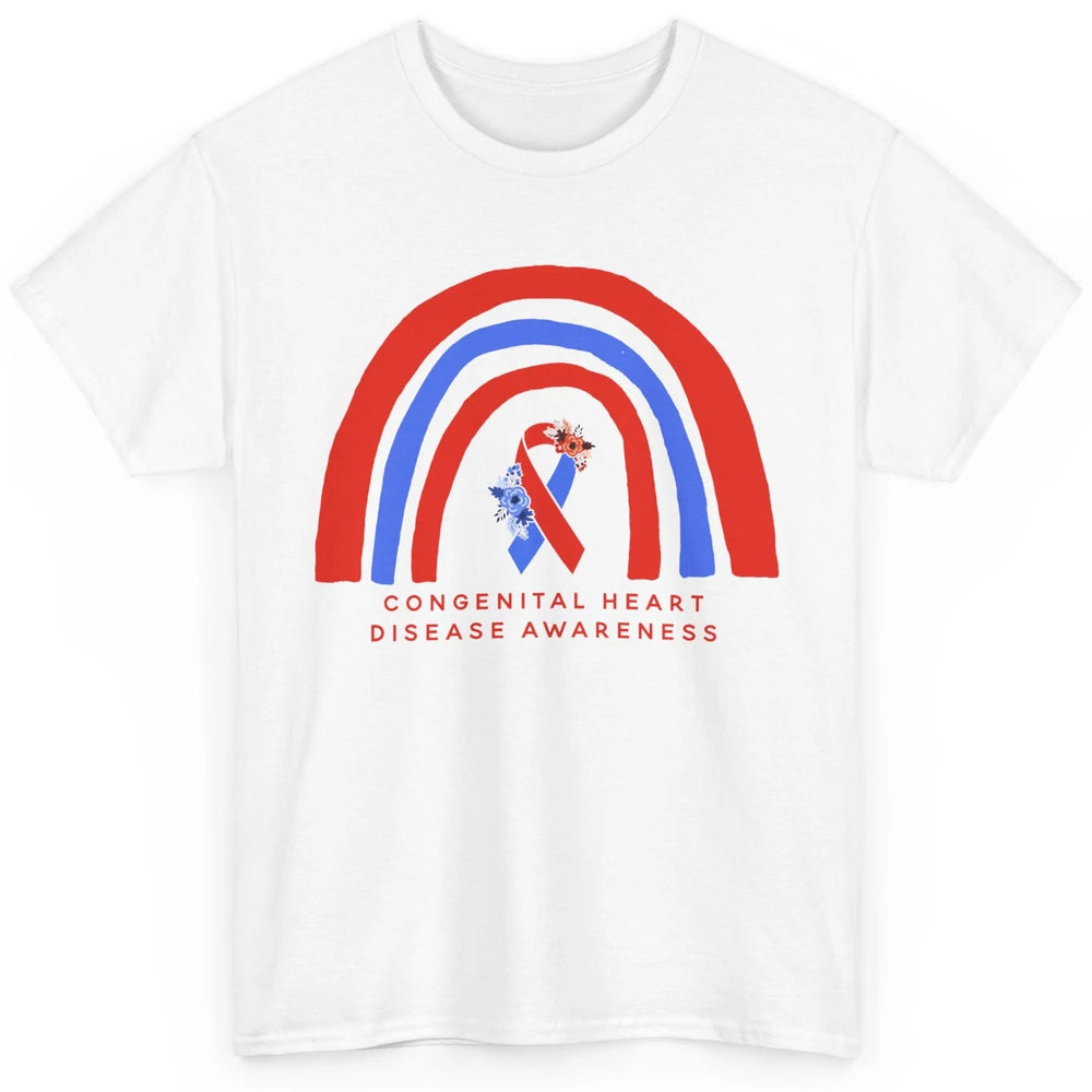 CHD Congenital Heart Disease Awareness Red Blue Ribbon Classic Unisex T-Shirt