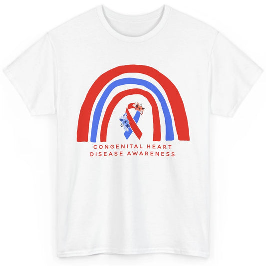 CHD Congenital Heart Disease Awareness Red Blue Ribbon Classic Unisex T-Shirt