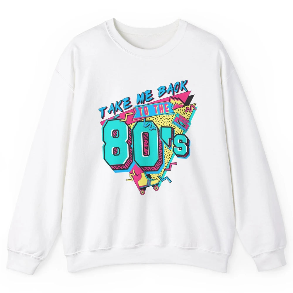 Vintage Take Me Back To The 80s Cassette Retro Rainbow Child Unisex Crewneck Sweatshirt