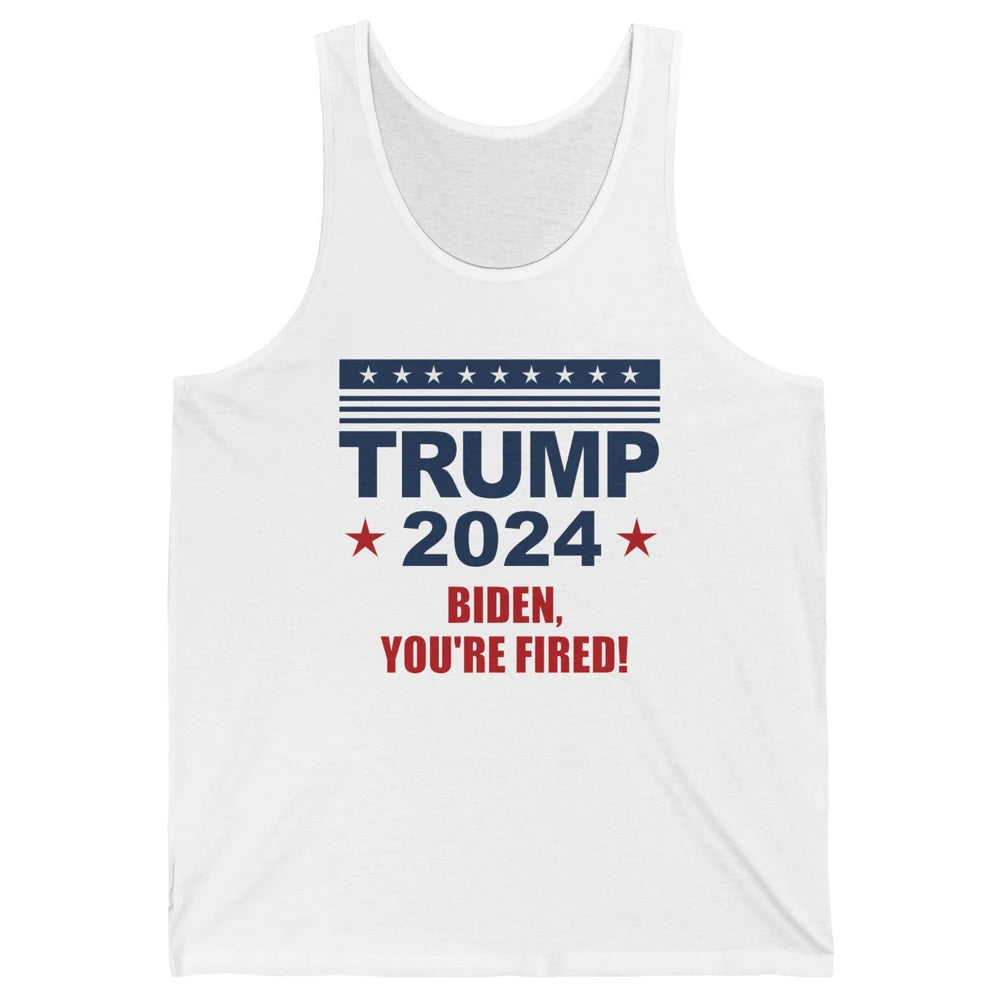 Retro US Flag Trump 2024 Return Biden You're Fired Patriot Unisex Jersey Tank