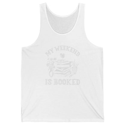 Weekend Booked Retro Book Reader Aesthetic Bookish Librarian Unisex Jersey Tank