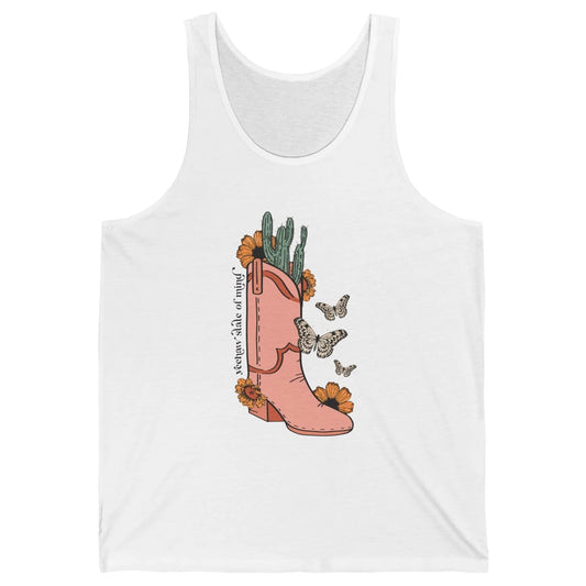 Yeehaw State of Mind Western Cowgirl Boot Desert Sunflower Unisex Jersey Tank