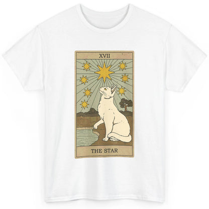 Tarot Card The Star White Cat Retro Mermaid Gothic Vintage Classic Unisex T-Shirt