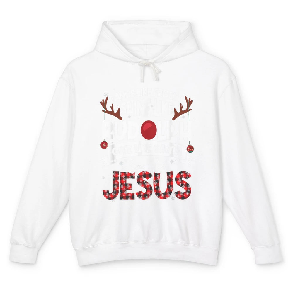 Merry Christmas Santa Frosty Rudolph Jesus Xmas God Reindeer Unisex Lightweight Hoodie