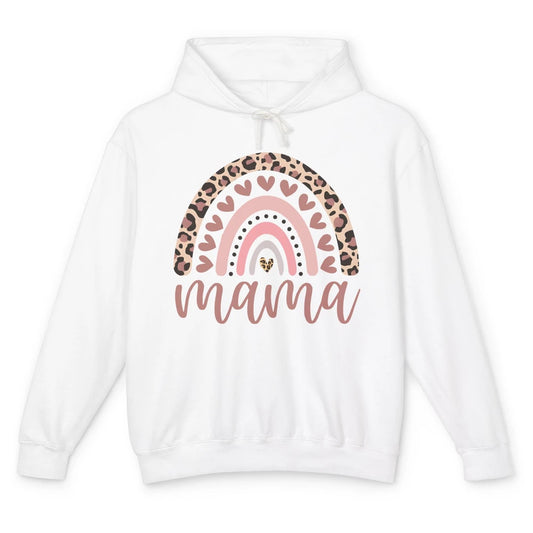 Mama Leopard Rainbow Cheetah Love Mini Mothers Valentine Day Unisex Lightweight Hoodie