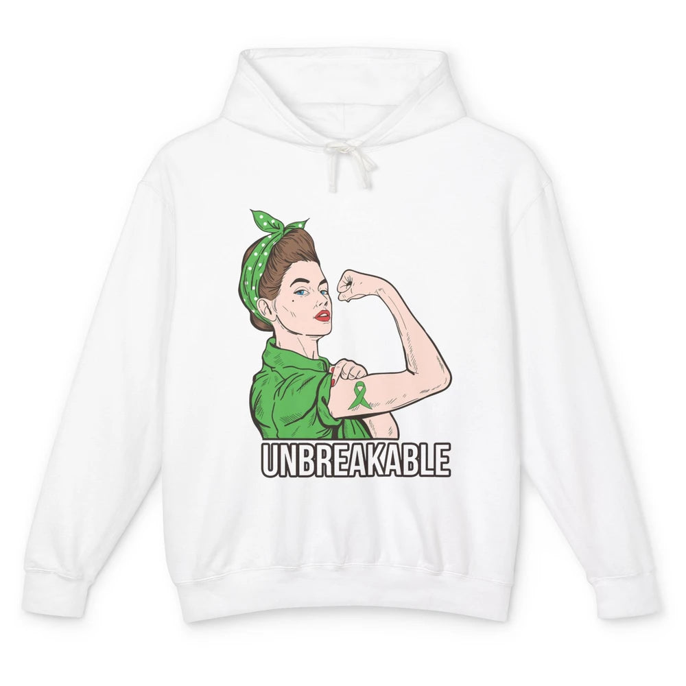 Lymphoma Cancer Warrior Unbreakable Power Women Awareness Unisex Lightweight Hoodie