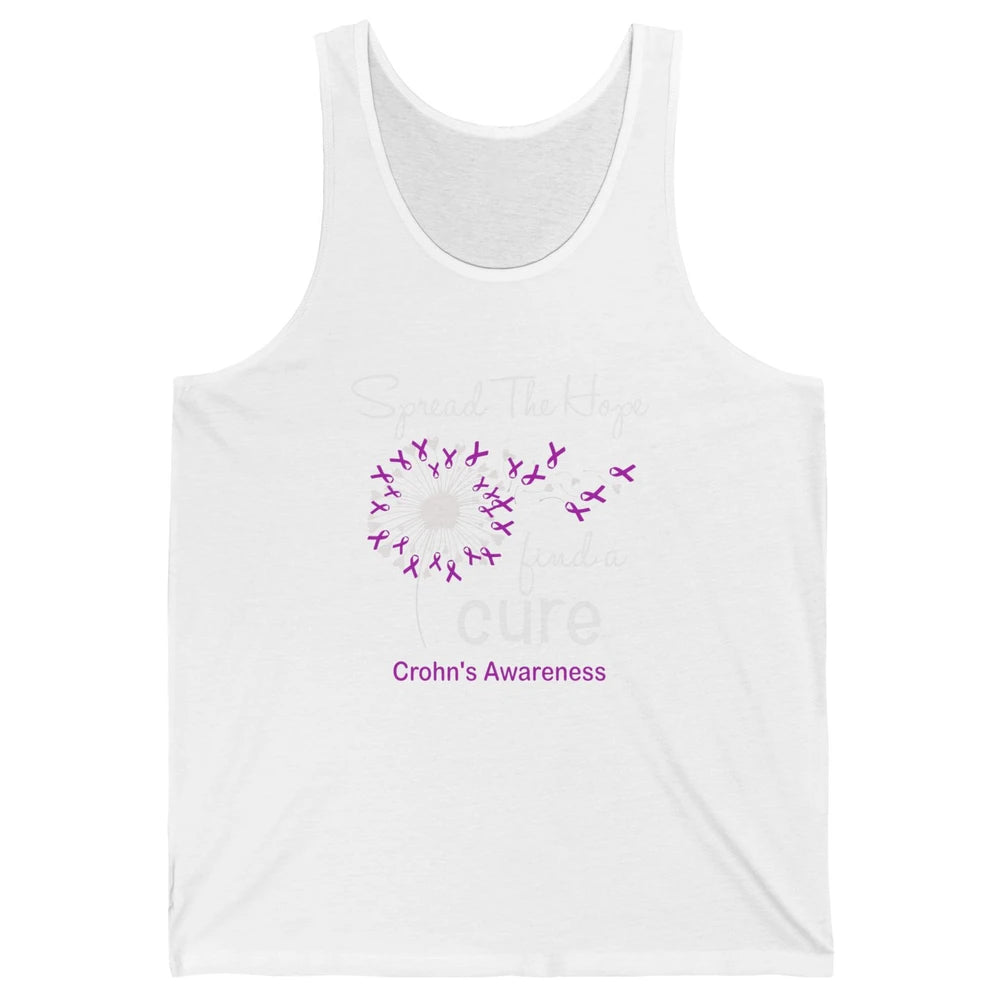 Spread Hope Purple Flower Warrior Crohns Disease Awareness Unisex Jersey Tank