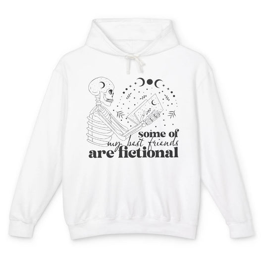 Some of My Best Friends Are Fictional Skeleton Book Lovers Unisex Lightweight Hoodie