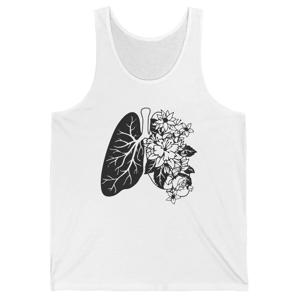 Anatomical Lungs Floral Breathe Respiratory Therapy RT Unisex Jersey Tank