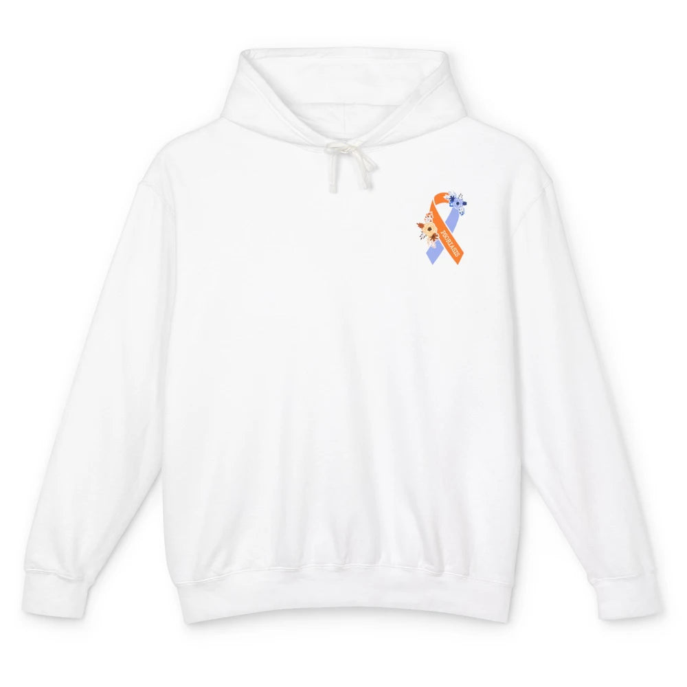 Psoriasis Awareness Floral Ribbon Rainbow Skin Diseases Unisex Lightweight Hoodie